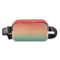 Red Teal Gradient Fanny Packs for Women Everywhere Belt Bag Fanny Pack Crossbody Bags for Women Girls Fashion Waist Packs with Adjustable Strap Belt Purse for Travel Outdoors Sports Shopping