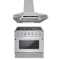 XtremeAIR Gas Range XTA-PR36 & DL02-W36 Wall Mount Hood, 36