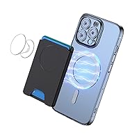AUROX Magnetic Wallet Compatible with Magsafe Wallet for iPhone 14/13/12 Series Magnetic Card Wallet Holder with MagSafe【Wallet Only】 Works for Pop Socket Grip【Removable for Wireless Charging】(Black)