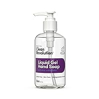 Clean Revolution Liquid Gel Hand Soap, Silky Rich Liquid, Quick Lather, Fast Rinsing, Contains Real Essential Oils (Natural Lavender) 8 Fl Oz
