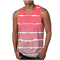 Striped Tank Top for Mens Summer Casual Sleeveless Shirt Cotton Telnyashka for Vacation Beach Loose Fit Vest