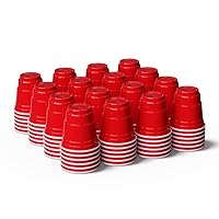 100ct 2oz. Mini Red Shot Cups, Disposable and Small Size Perfect for Party, Tastings, Sample and More
