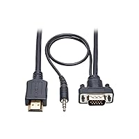 Tripp Lite HDMI to VGA + Audio Adapter Converter Cable Active Low Profile HD15 + 3.5mm M/M 1080p @ 60Hz 6ft 6' (P566-006-VGA-A)