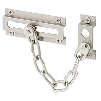 Prime-Line U 10304 Chain Door Guard – Door Chain Lock for Door and Home Security, 3-5/16 In., Solid Brass Construction with a Satin Nickel Finish (Single Pack)