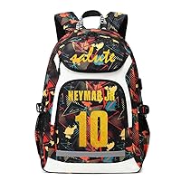 Soccer N-eymar Multifunction Backpack Travel Laptop Daypack Night Reflective Strip Fans Bag For Men Women (Red - 1)