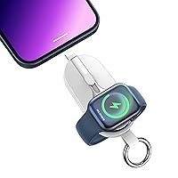 EMNT Keychain Portable Charger for iPhone,2500mAh 2 in 1 Mini Power Bank for Apple Watch,Travel Wireless Magnetic Battery Pack Compatible with Apple iWatch and Backup for iPhone Accessories K101