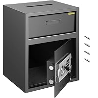 Digital Depository Safe 1.7 Cubic Feet Made of Carbon Steel Electronic Code Lock Depository Safe with Deposit Slot with Two Emergency Keys Depository Box for Home Hotel Restaurant and Office