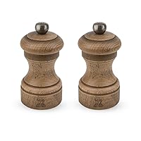 Bistro Antique DUO 4 inch, Distressed Beechwood Salt and Pepper Mill Set