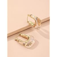 Earrings for Women- Geometric Design Earrings Birthday Valentine's Day (Color : Clear)