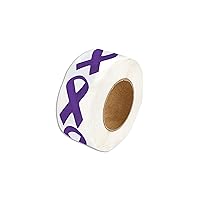 Alzheimer's Awareness Small Purple Ribbon Stickers for Alzheimer's Disease Fundraisers & Awareness Events (1 Roll - 250 Stickers)