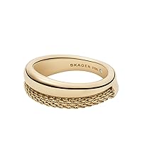 Skagen Women's Gold Tone Ring with Crystal Accents