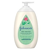 Skin Nourish Moisturizing Baby Lotion with Aloe Vera Scent & Vitamin E, Gentle & Lightweight Body Lotion for The Whole Family, Hypoallergenic, Dye-Free, 16.9 fl. oz