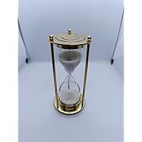 Timer Hourglass Sandglass 1 Minute Glass White Sand Antique Finish Brass Durable Aesthetic Handmade Decor Vintage Showpiece Timer Office Decor