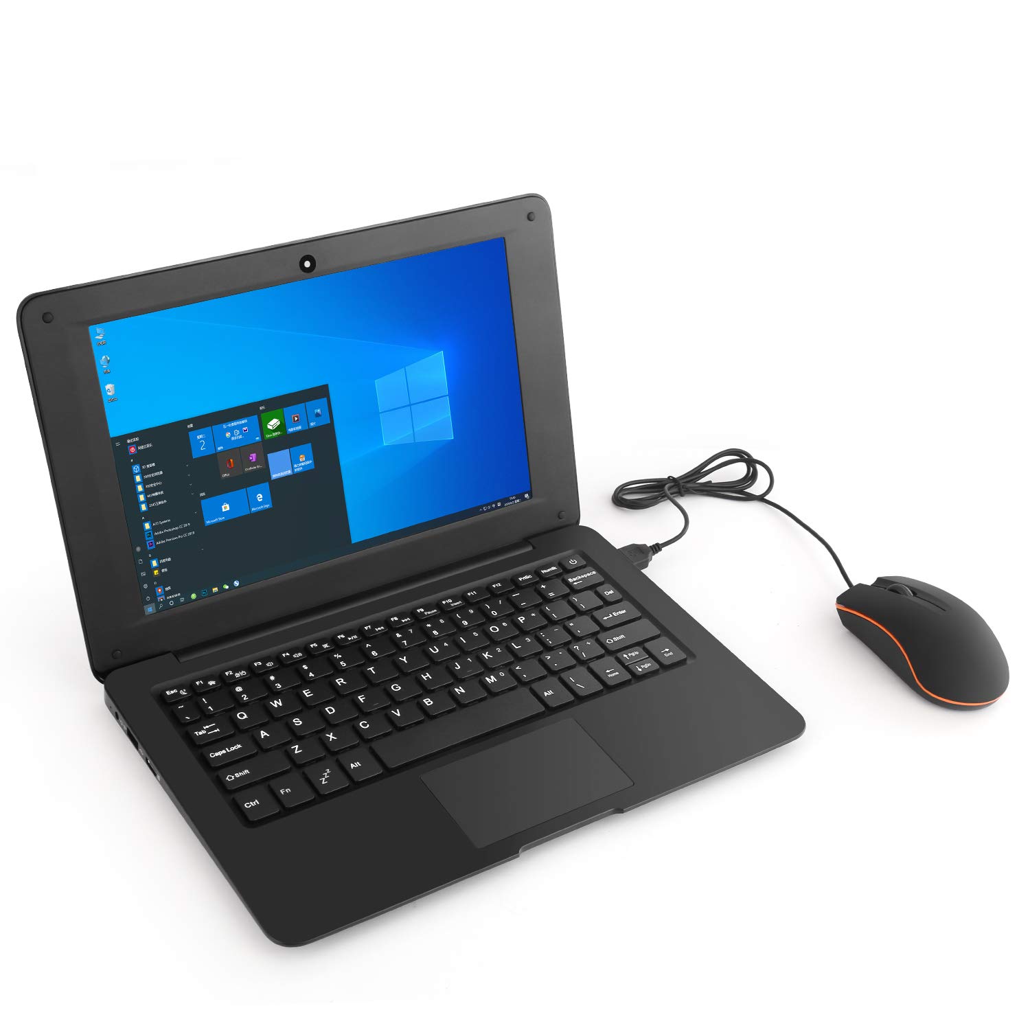 Goldengulf Windows 10 Computer Laptop Mini 10.1 Inch 32GB Ultra Thin and Light Netbook Intel Quad Core CPU PC HDMI WiFi USB Netflix YouTube (Black)
