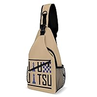 Jiu-Jitsu Chess Sling Backpack Multipurpose Crossbody Shoulder Bag Printed Chest Bag Travel Hiking Daypack