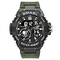 New Man Watch for Men Sports Quartz Wristwatch Outdoor Waterproof Military Digital Watches Dual Time and Stopwatch Alarm Clock