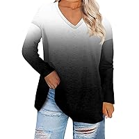 Womens Tshirt Women's Round Neck Loose and Comfortable Printed Long Sleeved T-Shirt Casual