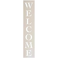 Welcome Vertical Stencil by StudioR12 Stencil for Painting Wood Signs | Front Door - Entry - Porch | DIY Rustic Decor | Use on a Wall, Fabric and Boards Farmhouse Vertical Word STCL222_4 (30