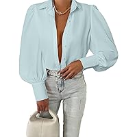 EVALESS Womens Tops Button Down Shirts Print Long Sleeve Blouses for Women Fashion 2024