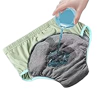 Leakproof Incontinence Underwears Pure Cotton Anti-Urine Care Panties Adult Briefs Reusable Cloth Diapers Elderly Men (Color : Green, Size : X-Large)