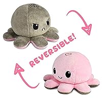 TeeTurtle - The Original Reversible Octopus Plushie - Love + Hate - Cute Sensory Fidget Stuffed Animals That Show Your Mood - Perfect for Valentine's Day! 4 inch