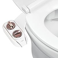 LUXE Bidet NEO 185 Plus - Only Patented Bidet Attachment for Toilet Seat, Innovative Hinges to Clean, Slide-in Easy Install, Advanced 360° Self-Clean, Dual Nozzles, Feminine & Rear Wash (Rose Gold)
