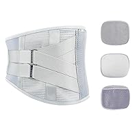 Breathable Lumbar Brace Sports Fitness Waist Trainer Men Women Back Support Spinal Decompression Belt Steel Plate Support Waist Protection Belt With Replaceable Pads (Color : Gray, Size : Large)