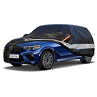 10 Layers Car Cover Waterproof All Weather for SUV,100% Waterproof Outdoor Car Covers Rain Snow UV Dust Protection. Custom Fit for BMW X3, Audi Q5, Nissan Rogue, Chevy Equinox,etc