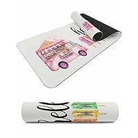 Pink Ice Cream Heat Resistant Table Runner Long, Table Countertop Protector Waterproof Non-Slip Decorative Heat Proof Place Mat for Kitchen Dining Room Watercolor Summer Watercolor Car 48'' x 12''