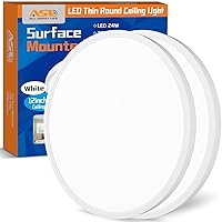 Allsmartlife Flush Mount Led Ceiling Light 2 Pack, 24W 2880lm,3000K/4000K/6500K, 12 inch Ceiling Light for Bedroom, Bathroom, Laundry Room, Kitchen