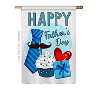 Breeze Decor - Happy Father's Day Summer - Seasonal Impressions Decorative Vertical House Flag 28