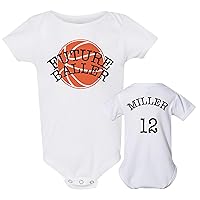 Custom Basketball Baby Onesie, FUTURE BALLER (BASKETBALL) W/Name & Number on Back, Kids Onesie, Personalized Onesie