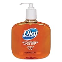 Dial Professional Gold Antibacterial Liquid Hand Soap, 16 OZ Pump Bottle (Pack of 12)