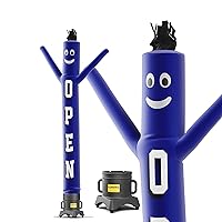 LookOurWay Air Dancers Inflatable Tube Man Set - 10ft Tall Wacky Waving Inflatable Dancing Tube Guy with 12-Inch Diameter Blower for Business Promotion - Open Blue