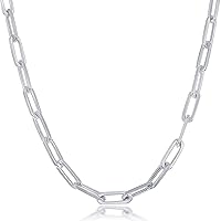 Beaux Bijoux Paperclip Chain Necklaces for Women | Sterling Silver 14k Gold Plated | Women's Trendy Layering Necklaces | Choose Width and Length | Fine Chain Necklaces Crafted in Italy