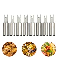 Senzeal 8Pcs Corn Cob Holders Stainless Steel Corn Holders Corn on the Cob Skewers BBQ Forks Skewers for Home Party Camping Cooking Outdoor Barbecues Picnics
