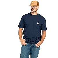 Carhartt Men's Loose Fit Heavyweight Short-Sleeve Pocket T-Shirt, Navy, Medium