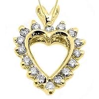 14k Yellow Gold Diamond Heart Pendant .45 Carats