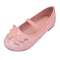Flat Shoes Girls Children Shoes Flat Shoes Crystal Shoes with Sequins Bowknot Girls Dancing Baby Girl Shoes 12-18 Months