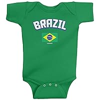 Threadrock Baby Boys' Brazil Brazilian Flag Infant Bodysuit