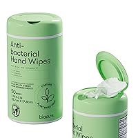 Antibacterial Hand Wipes | Fresh Morning Breeze- Antibacterial Wipes With Aloe and Vitamin E Formula | 5 X 7 Inch Wet Wipes Cannister | No Parabens, sulfates or Phthalates, Kills 99% of Germs (Fresh Morning Breeze, 50ct, Pack of 1)