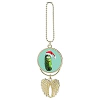 Cucumber Vegetable Vegan Christmas Hat Car Hanging Ornaments Jewelry Pendant Rear View Mirror Decorations Auto Interior Accessories