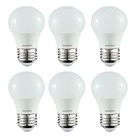 41565-SU LED A15 Refrigerator Light Bulb, 5.5 Watts (40W Equivalent), 450 Lumens, Medium Base (E26), Dimmable, Frosted Finish, UL Listed, Energy Star, 40K - Cool White, 6 Pack