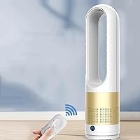 Portable Bladeless Fan Small Table Fans Tower Cooling Fan Living Rooms Space Cooling Standing Floor Fans 80°Swing, Easy To Clean (Color : Gold, Size : HIGH-24inch)