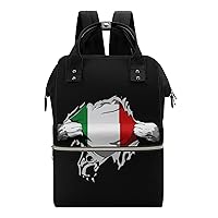 Italian Flag Casual Travel Laptop Backpack Fashion Waterproof Bag Hiking Backpacks Black-Style