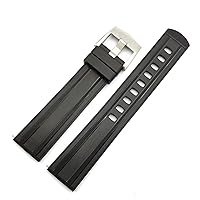 Suitable Rubber Watch Band for Omega Seahorse Observatory 20mm Quick Release Black and Blue Silicone Watch Band (Color : Preto, Size : 20mm)