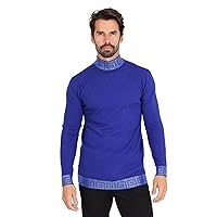 Barabas Men's Rhinestones Greek Key Pattern Turtleneck Sweater 2LS2106