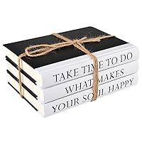 3 Piece Hardcover Quote Decorative Books Set, Black and White Decoration Books, Designer Quote Books,Fashion Design Book Stack, Display Books for Coffee Tables and Shelves