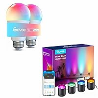 Govee RGBICWW Smart Wall Sconces Bundle Smart Light Bulbs 1200 Lumens