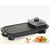 Multifunctional Electric Hot Pot Barbecue Pot, 2 in 1 Korean BBQ Grill, Removable Hotpot Pot 1300W / Large Capacity Baking Tray(12 People)